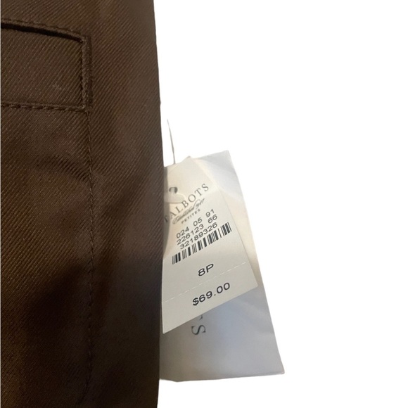 Talbots Women's 8 Chocolate Brown Capri Cropped Pants‎ Stretch Classic Straight - Picture 8 of 9